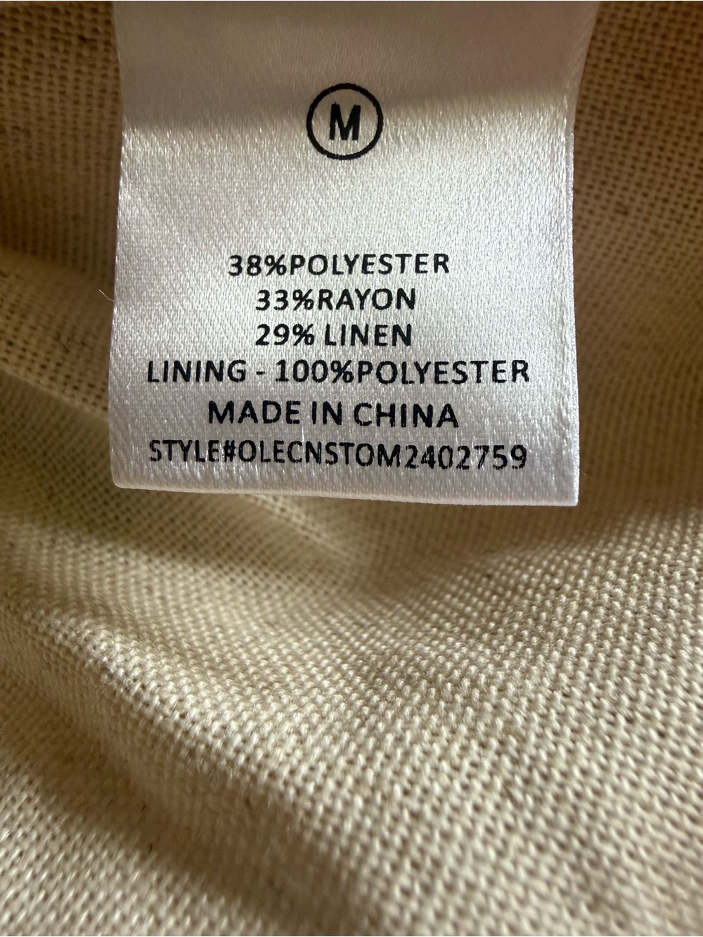Fashion Nova Liv Linen Blend Maxi Dress NWT Beige Open Back Size M - Picture 7 of 7